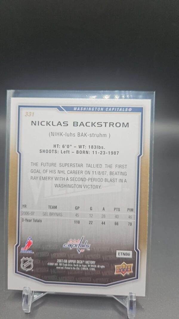 2007-08 Nicklas Backstrom Upper Deck Victory Rookie #331 - Image 2