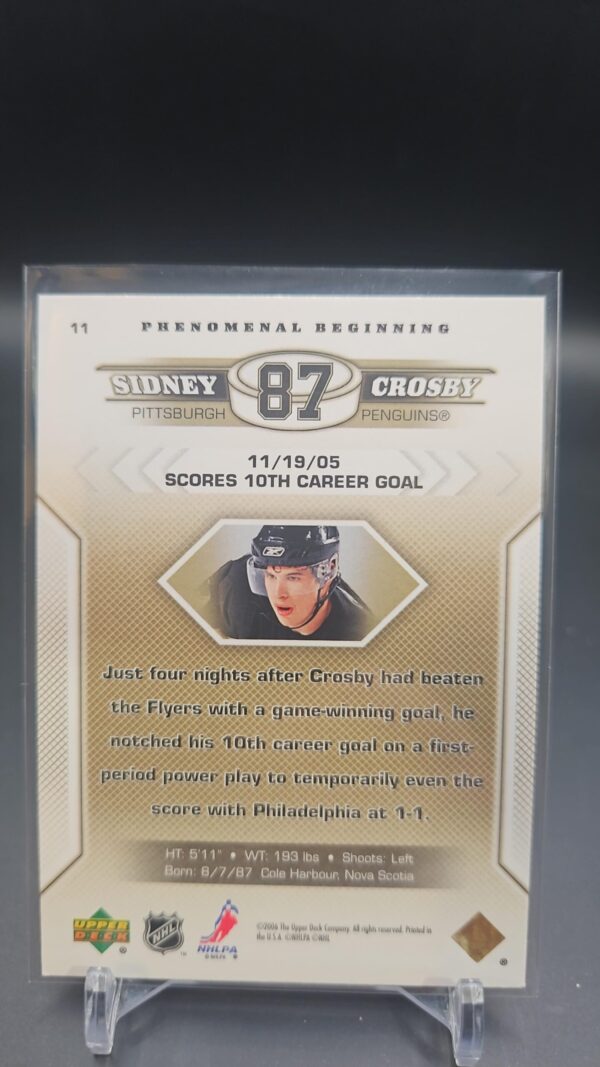 2005-2006 Upper Deck Phenomenal Beginnings #11 Sidney Crosby - Image 2