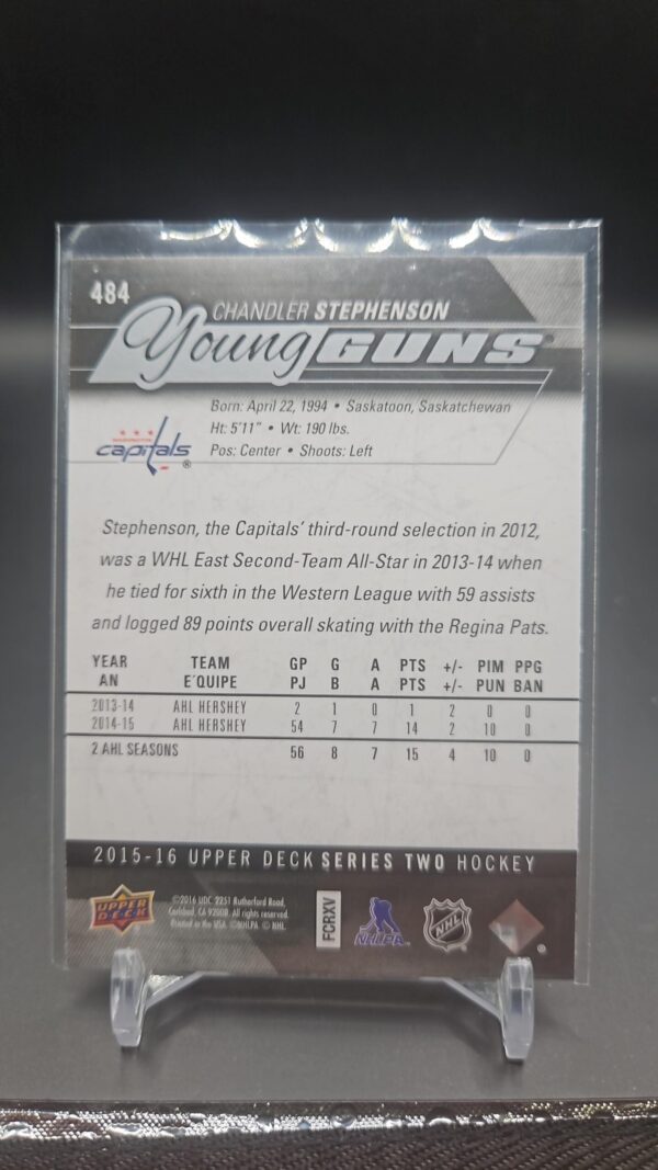 2015-16 Upper Deck Series 2 Chandler Stephenson Young Guns #484 - Image 2