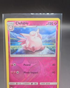 Clefable 40/68 Reverse Holo Hidden Fates Pokémon Card Near Mint Front