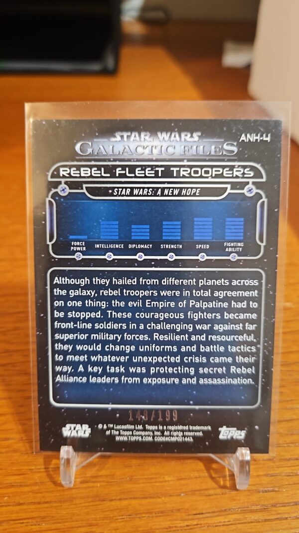 2017 Topps Star Wars Galactic Files Reborn Rebel Fleet Trooper s #ANH-4 /199 green - Image 2