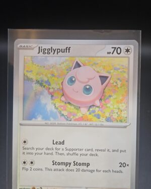 Jigglypuff 039/165 from Scarlet & Violet 151, English Pokémon card, common rarity, featuring adorable artwork and collector appeal