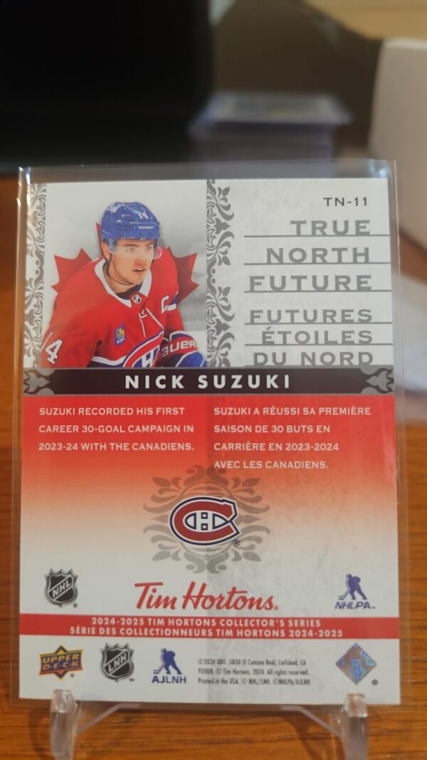 2024-25 UD Tim Hortons TRUE NORTH FUTURE NICK SUZUKI # TN-11 - Image 2