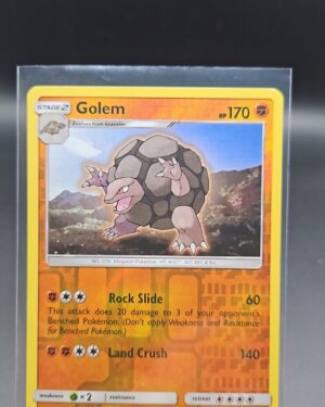 Golem 35/68 Reverse Holo Hidden Fates Pokémon card with eye-catching reverse foil, ideal for collectors.