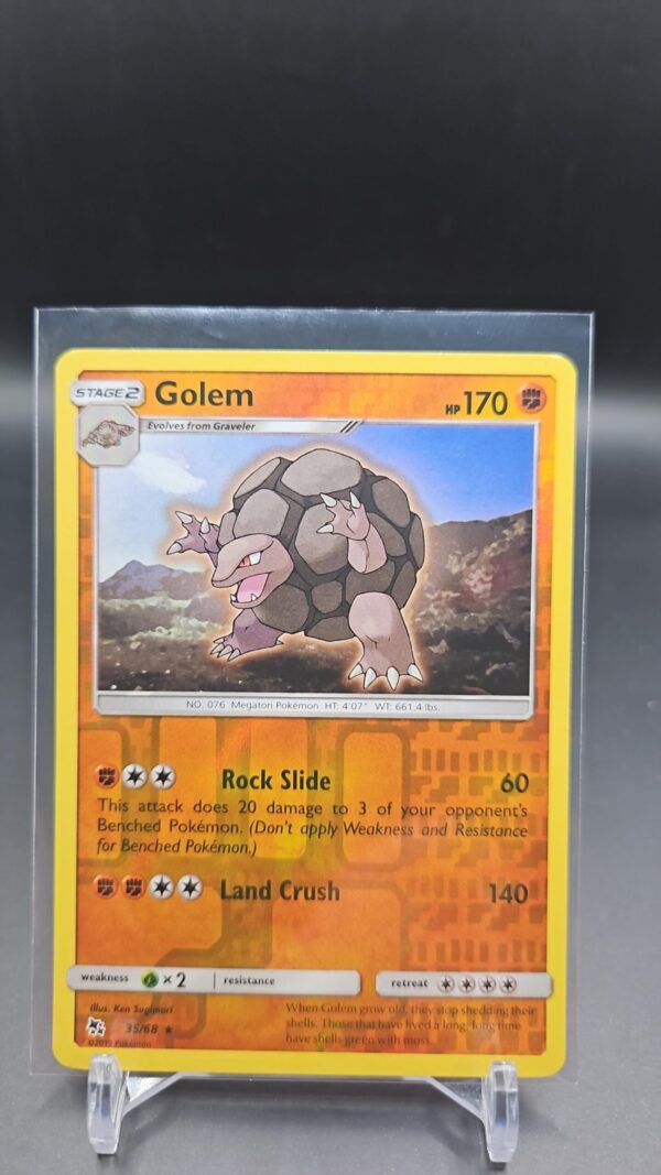 Golem 35/68 Reverse Holo Hidden Fates Pokemon Card