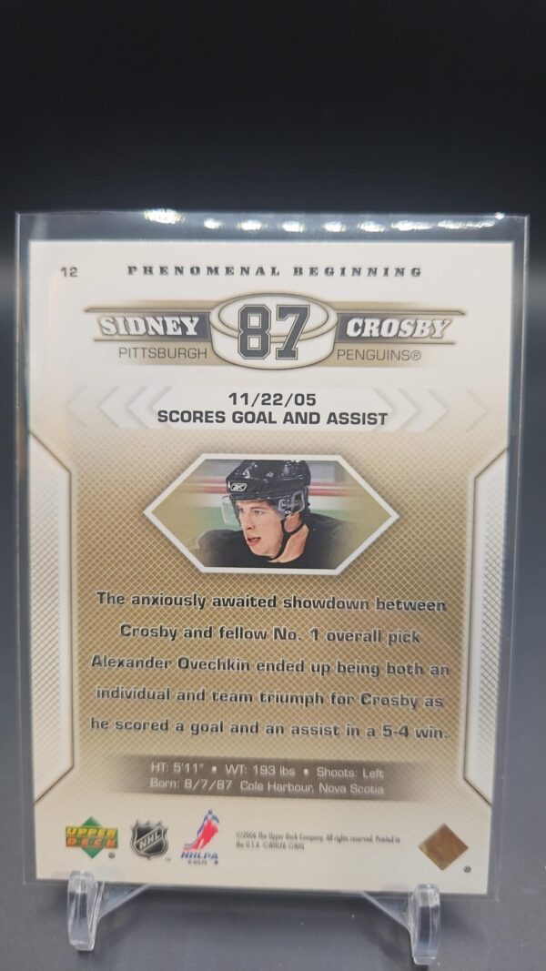 2005-2006 Upper Deck Phenomenal Beginnings #12 Sidney Crosby - Image 2