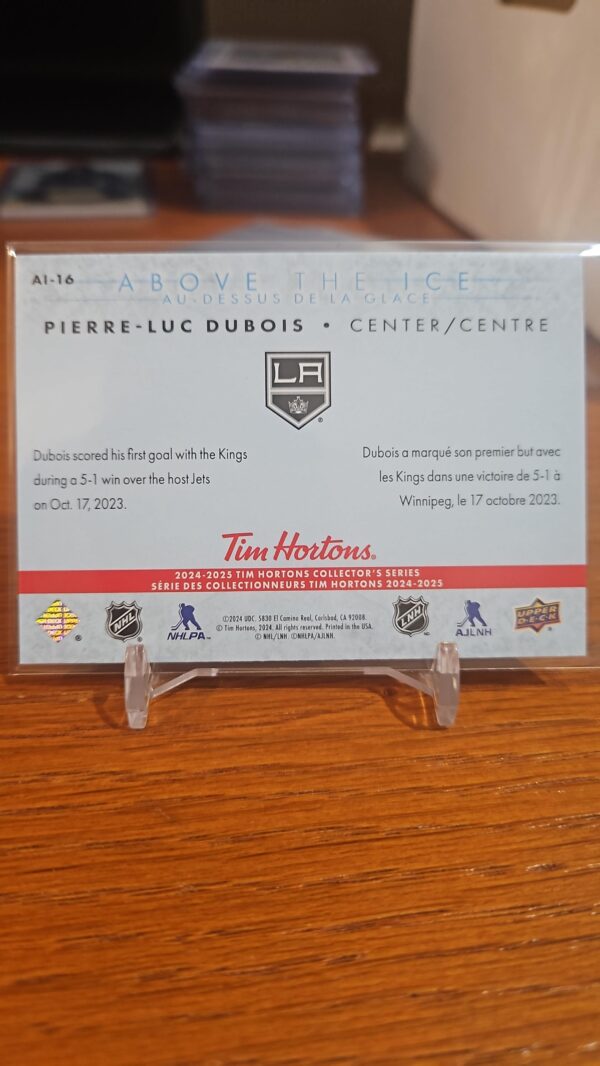 2024-25 UD Tim Hortons Above the ice Pierre-Luc Dubios #A1-16 - Image 2