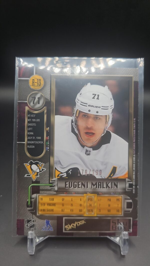 2020-21 Skybox Metal Universe Purple Spectrum /199 Evgeni Malkin #71 - Image 2
