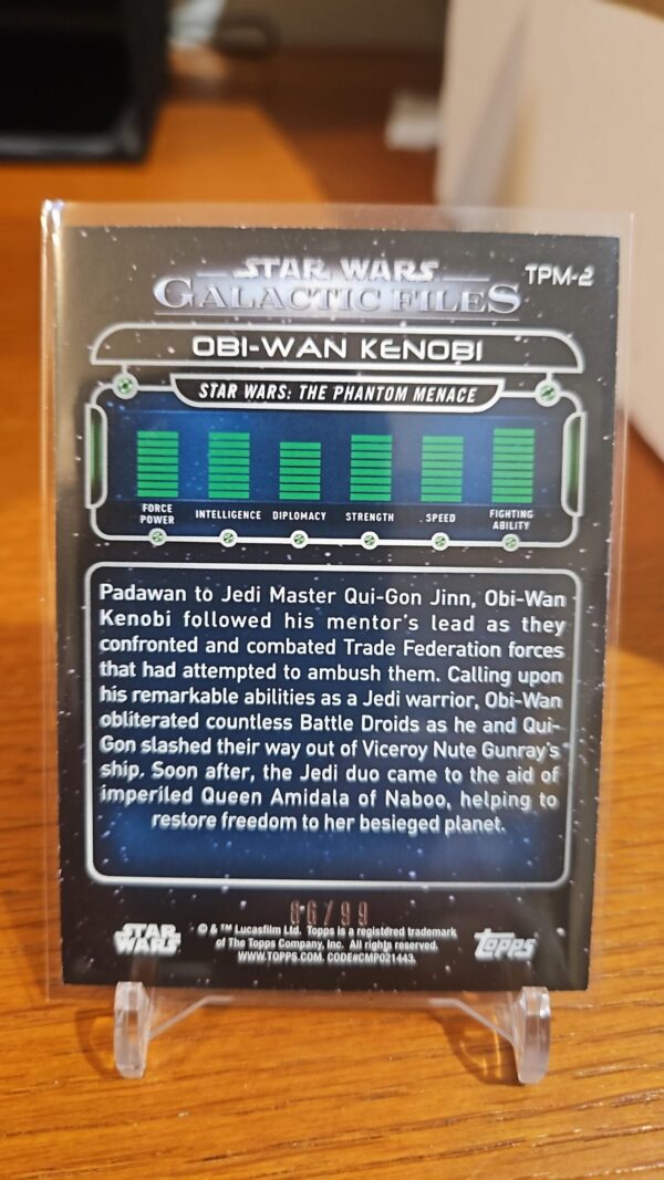 2017 Topps Star Wars Galactic Files Reborn Purple /99 Obi-Wan Kenobie #tpm-2 - Image 2