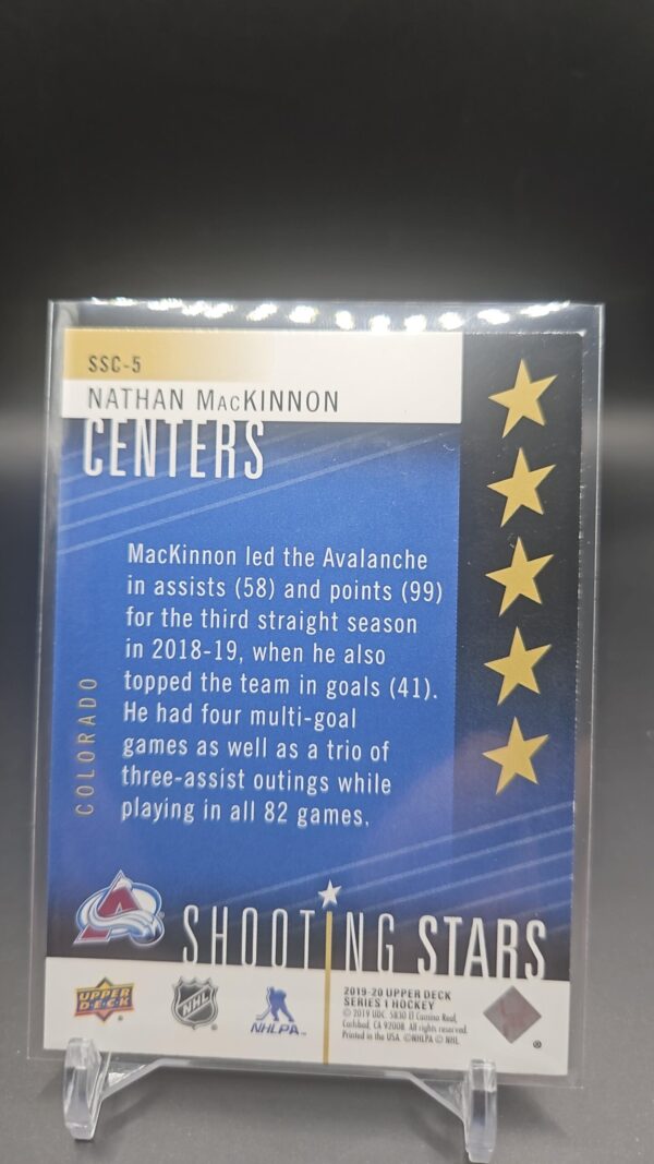 2019-20 Upper Deck Shooting Stars Centers #SSC-5 Nathan MacKinnon - Image 2