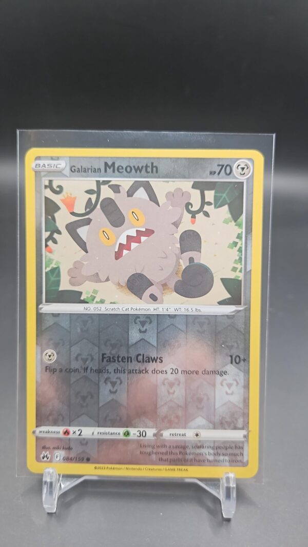 Galarian Meowth - 084/159 - Reverse Holo - Crown Zenith - NM- Pokemon