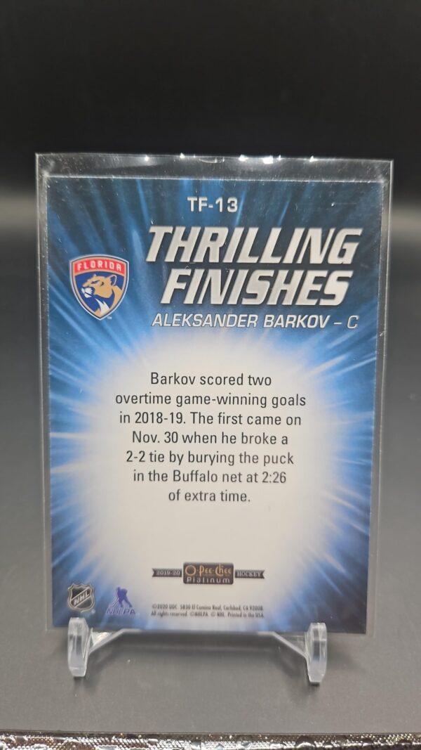 Aleksander Barkov 2019-20 O-Pee-Chee Platinum Thrilling Finishes Card #TF-13 - Image 2