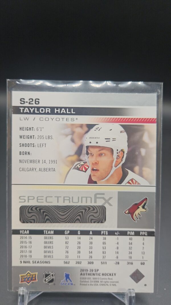 Upper Deck Sp Authentic 2019-20 Spectrum FX Taylor Hall #S-26 - Image 2