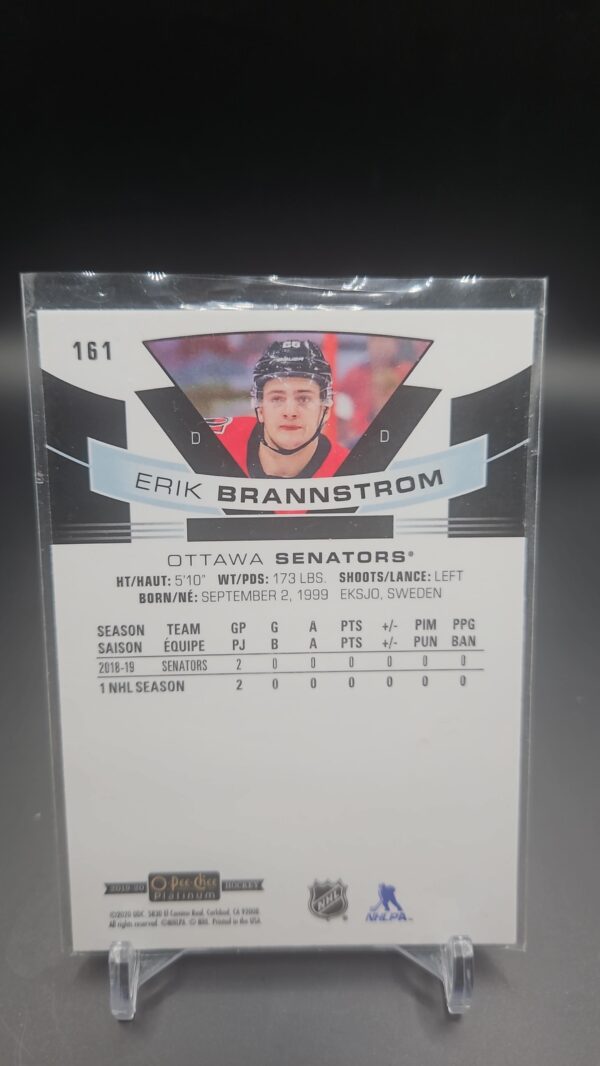 2019-20 OPC O-pee-chee Platinum Marquee Rookies # 161 Erik Brannstrom - Image 2