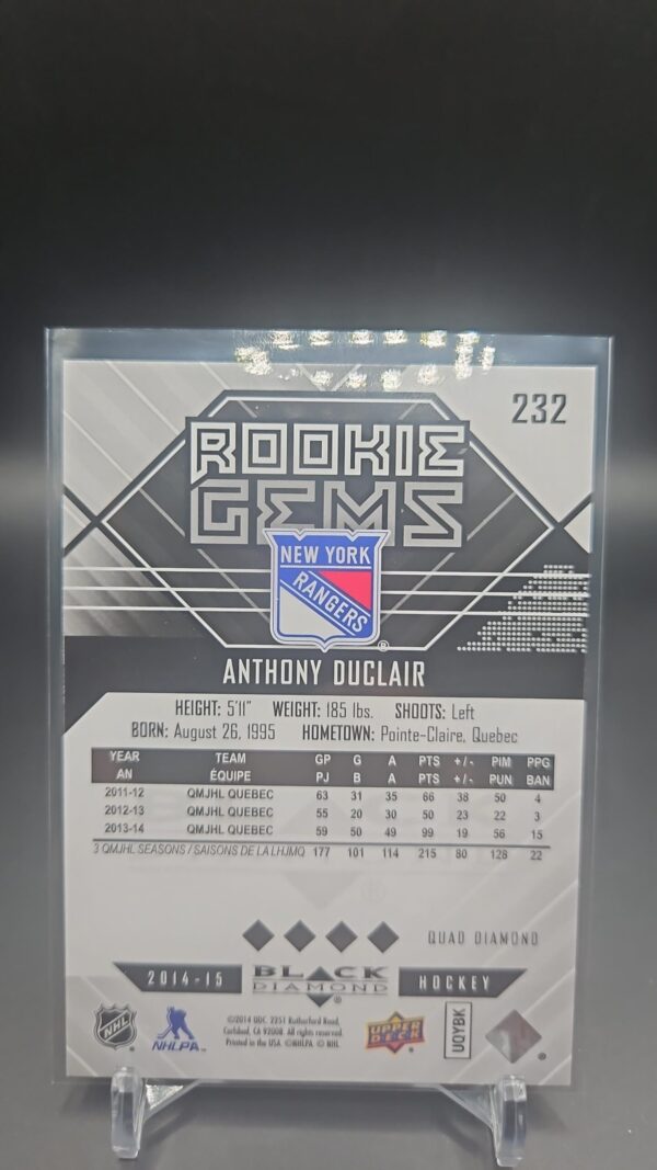 2014-15 Upper Deck Black Diamond Rookie Gems Anthony Duclair #232 Rookie RC - Image 2