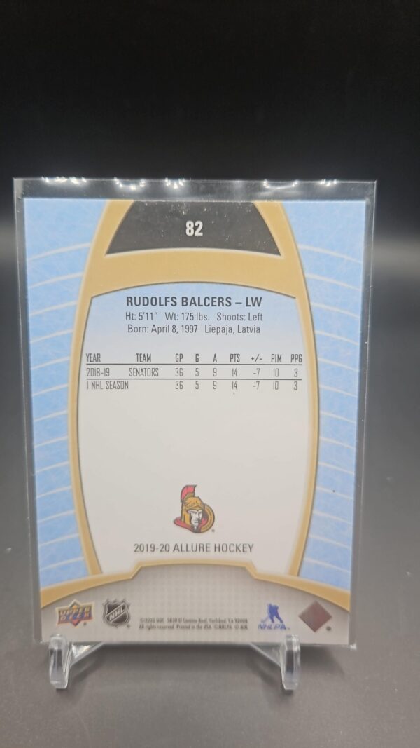 2019-20 Upper Deck Allure RUDOLFS BALCERS Rookie #82 RC Card 19-20 - Image 2