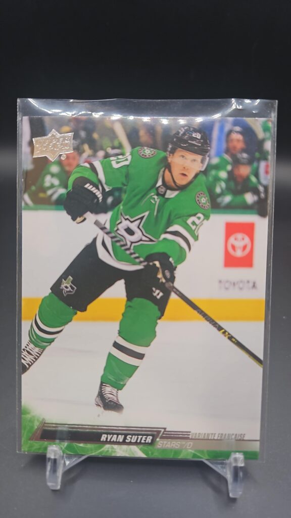 2022-23 Upper Deck Series 1 Base French Ryan Suter #62, Dallas Stars card, French parallel base card, Upper Deck hockey