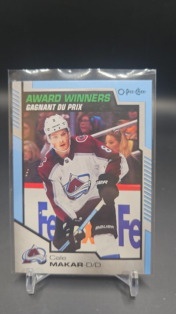 2020-21 O-Pee-Chee Update Award Winners Cale Makar #603, Avalanche award winner card, OPC Award Winners, NHL collectible