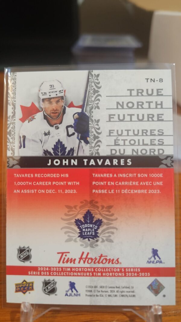 2024-25 Upper Deck Tim Hortons True North Future TN-8 John Tavares - Image 2