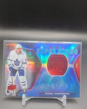 Egor Korshkov Upper Deck Trilogy 2020-21 Rookie Super Stage Red Parallel /999 Maple Leafs rookie card