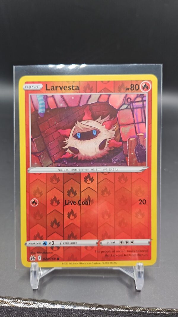Larvesta 024/159 Reverse Holo Crown Zenith Pokemon Card