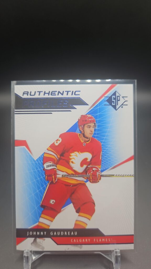 2018-19 SP Authentic Profiles Blue Parallel Johnny Gaudreau #AP-JG Card