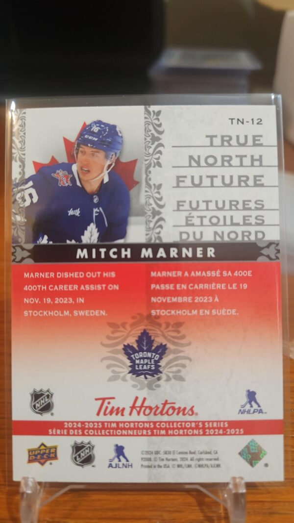 2024-25 UD Tim Hortons TRUE NORTH FUTURE MITCH MARNER # TN-12 - Image 2