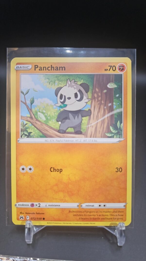 Pancham 072/159 NM Pokemon TCG Card Crown Zenith ENG 2023 Fighting