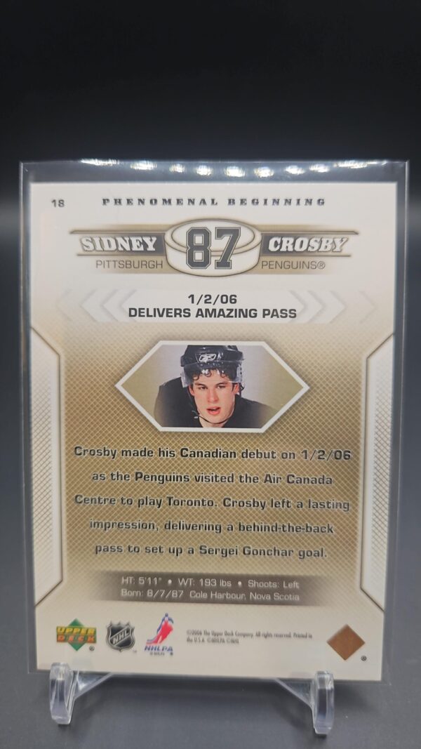 2005-06 Upper Deck UD Phenomenal Beginning SIDNEY CROSBY #18 - Image 2