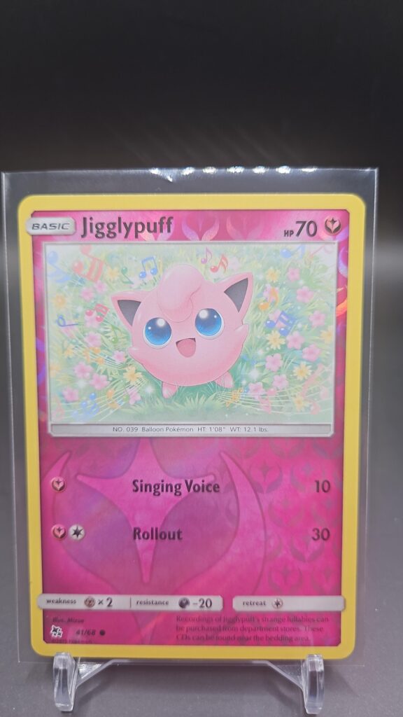 Jigglypuff 41/68 Reverse Holo Hidden Fates Pokémon Card NM/M Front