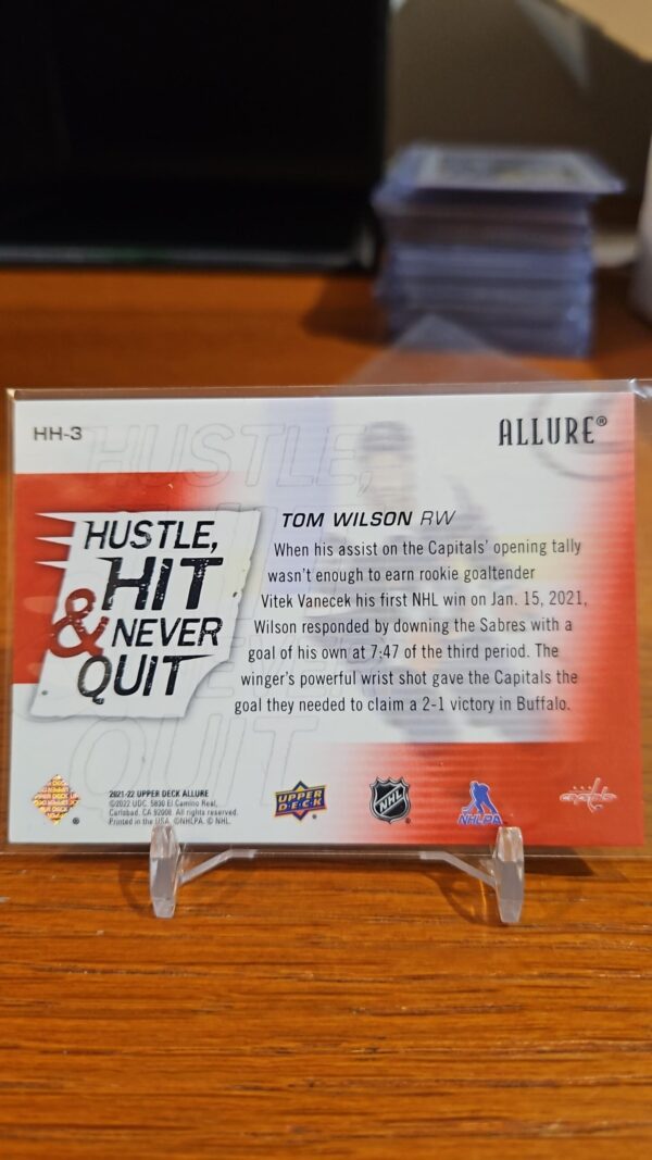 2021-22 Upper Deck Allure Hustle Hit and Never Quit #HH3 Tom Wilson - Image 2