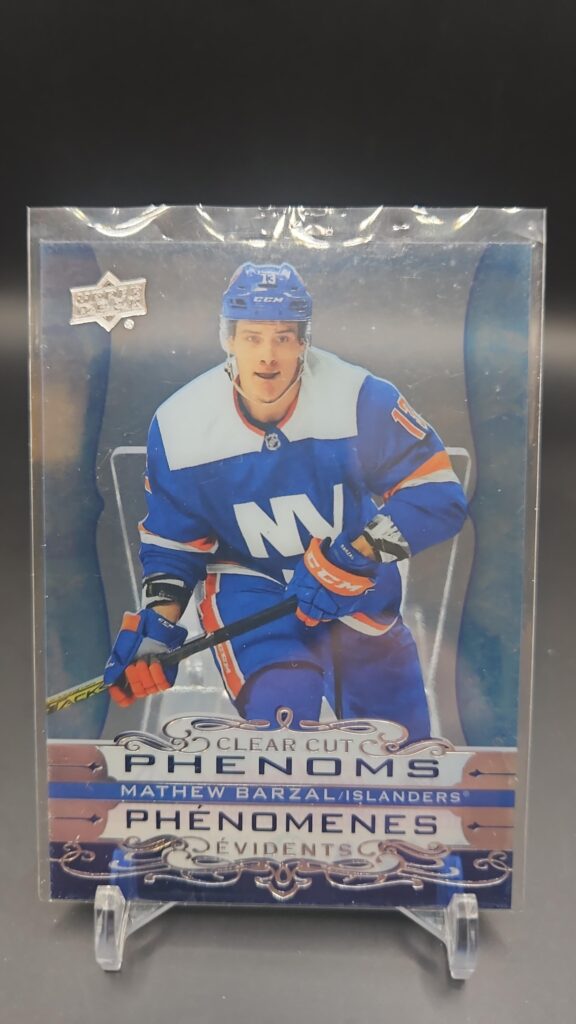 2020-21 Upper Deck Tim Hortons Clear Cut Phenoms Mathew Barzal #CC-13, Islanders rookie card, Clear Cut Phenoms RC, NHL rookie, Tim Hortons hockey