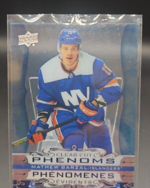 2020-21 Upper Deck Tim Hortons Clear Cut Phenoms Mathew Barzal #CC-13, Islanders rookie card, Clear Cut Phenoms RC, NHL rookie, Tim Hortons hockey