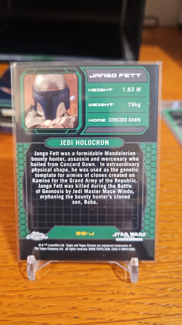 2015 Star Wars Chrome Perspective Jedi vs. Sith Card Refractor #33-J Jango Fett - Image 2