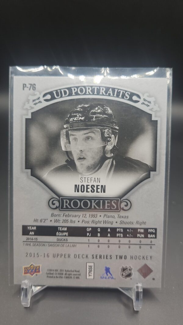 2015-16 Upper Deck UD Portraits Stefan Noesen Rookie Anaheim Ducks #P-76 - Image 2