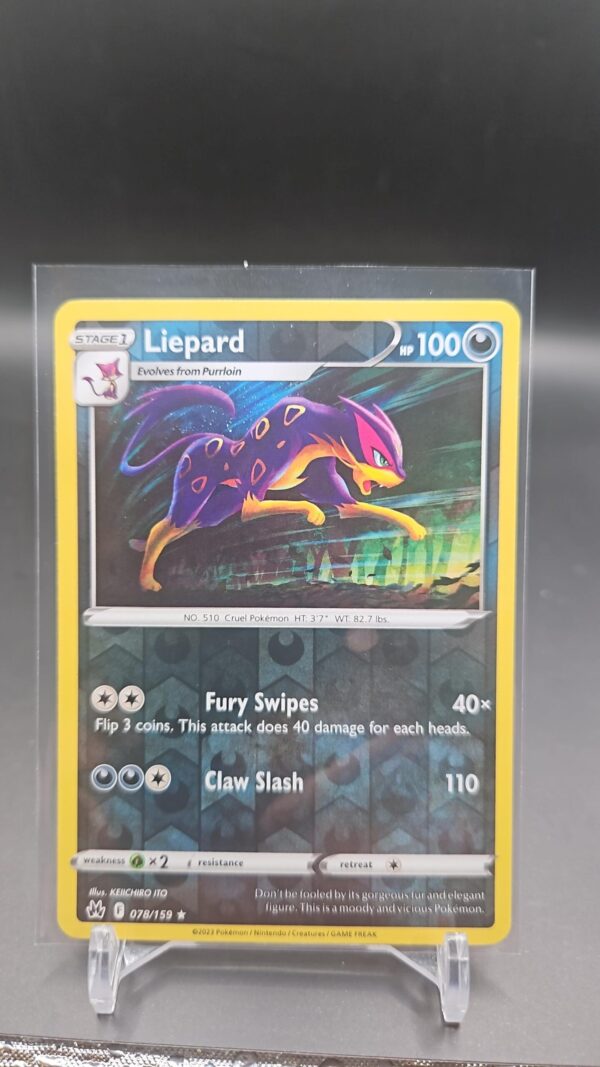 Liepard 078/159 Reverse Holo Crown Zenith Pokemon Card - NM Near Mint
