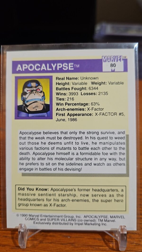 1990 Impel Marvel Universe Apocalypse #80 - Image 2