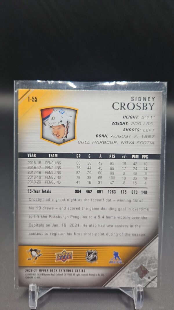 2020-21 Upper Deck #T-55 Sidney Crosby 2005-06 Upper Deck Tribute - Image 2