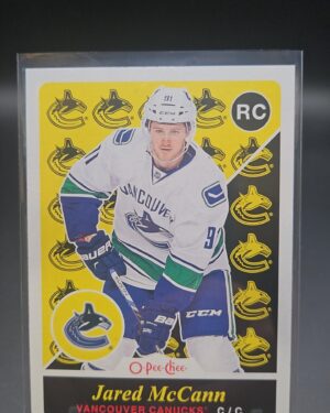 2015-16 O-Pee-Chee Update Retro Rookie Jared McCann #U32, Canucks rookie card, OPC retro rookie, NHL rookie