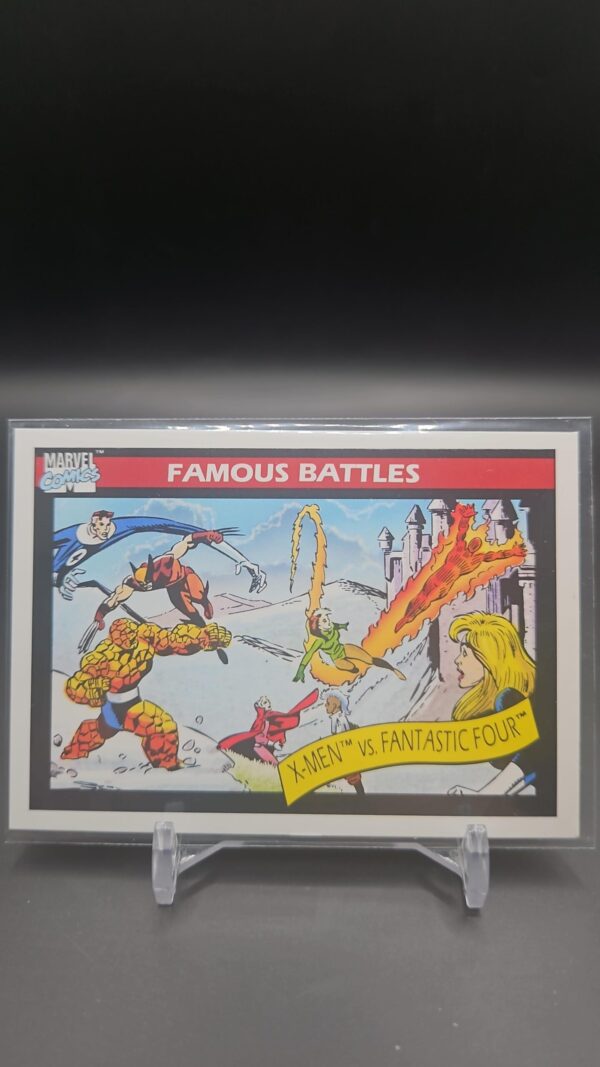 1990 marvel impel FAMOUS BATTLES CARD #101 Fantastic Four vs X-Men