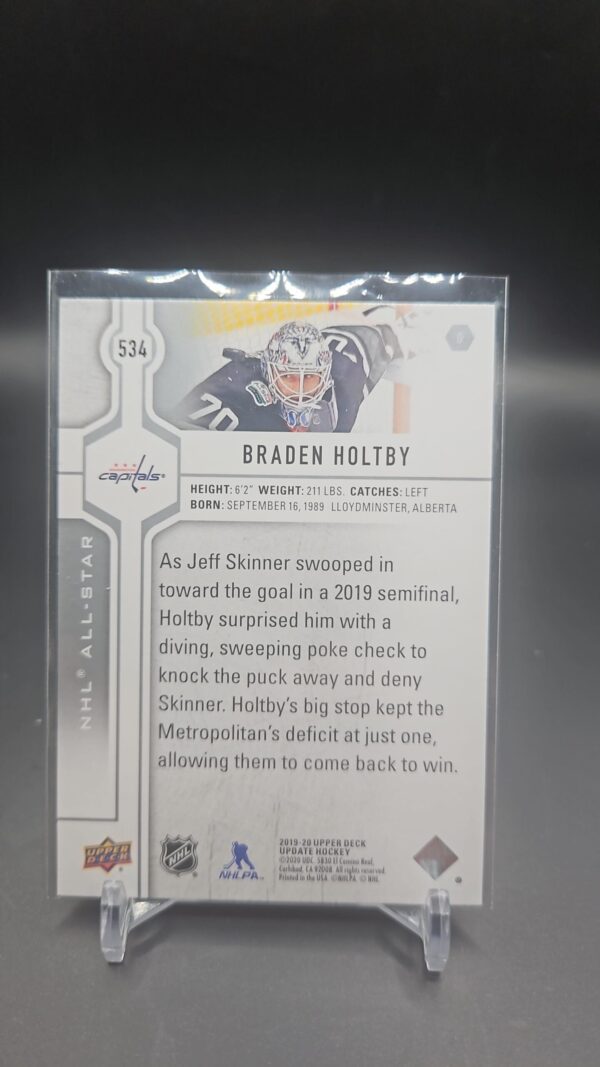 2019-20 Upper Deck Update Braden Holtby #534 Washington Capitals - Image 2