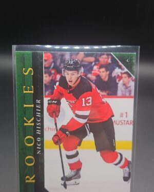 2017-18 Upper Deck Parkhurst Rookie Green Parallel Nico Hischier #PR-6 Card