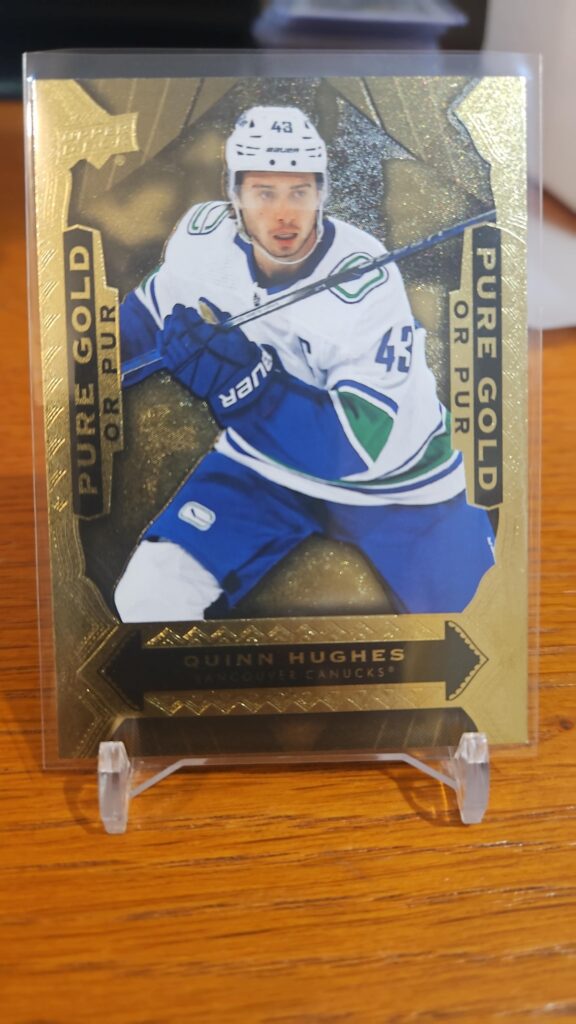 2024-25 Upper Deck Tim Hortons Pure Gold #PG-1 Quinn Hughes hockey card