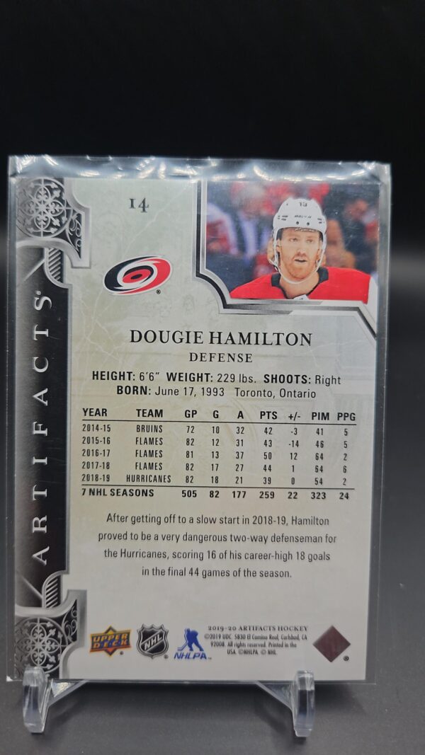2019-20 Upper Deck Artifacts Copper #14 Dougie Hamilton /299 - Image 2