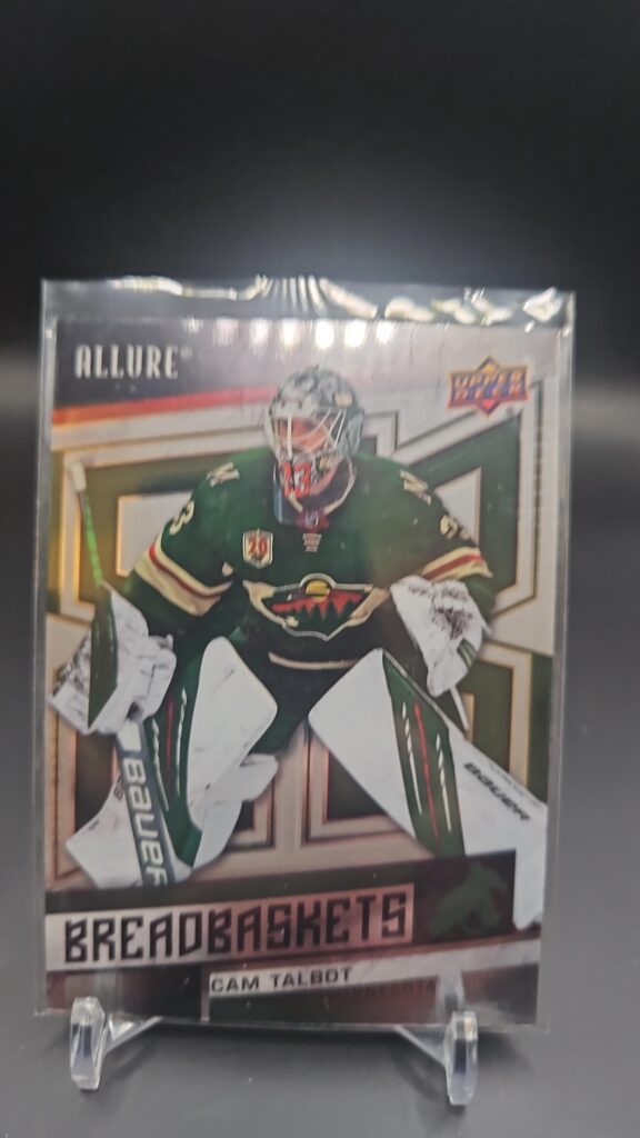 2021-22 Upper Deck Allure Breadbaskets Cam Talbot #BB-16, Wild goalie card, Breadbaskets insert, Upper Deck Allure hockey