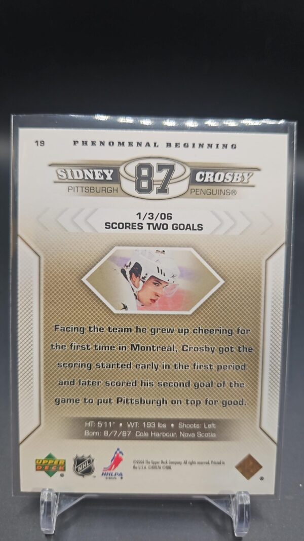 2005-06 Upper Deck Phenomenal Beginning Sidney Crosby #19 - Image 2