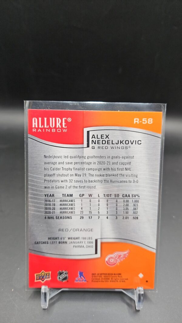 2021-22 Upper Deck Allure Rainbow Red/Orange #R58 Alex Nedeljkovic - Image 2