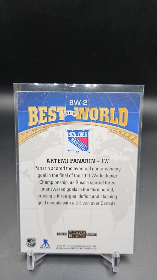 2019-20 O-Pee-Chee Platinum Best in the World Artemi Panarin BW-2 New York Rang - Image 2