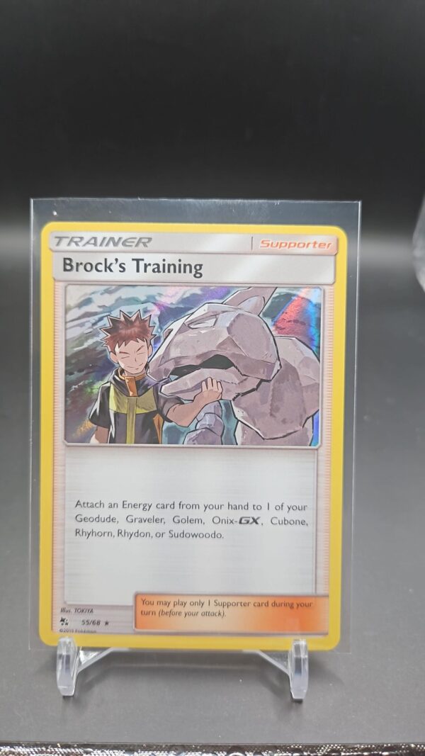 BROCK'S TRAINING Holo Rare Trainer Supporter Holo Hidden Fates 55/68