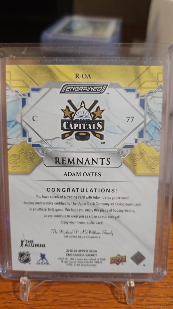 2019-20 UD ENGRAINED ADAM OATES REMNANTS (/100)#R-OA - Image 2